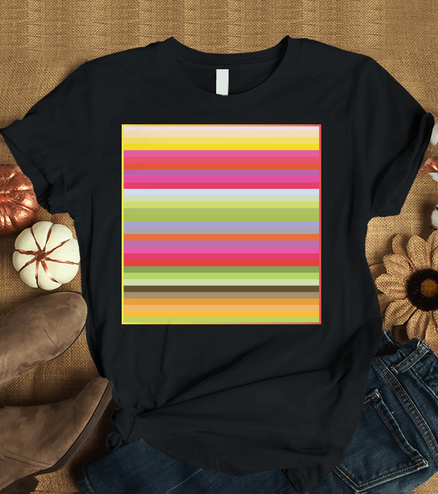 Bold Colorful Stripe Pattern 'DoorModernity' Visual T-Shirt