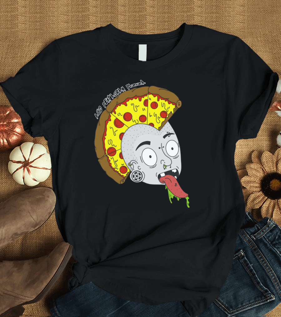 Acid Pentagram Pizza: Punk Rock Pizza Slice Mohawk T-Shirt