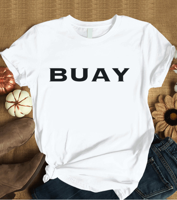 T-Shirt: BUAY Words Minimalistic Bold Typography Black T-Shirt BUAY Words Minimalistic Bold Typography Black T-Shirt