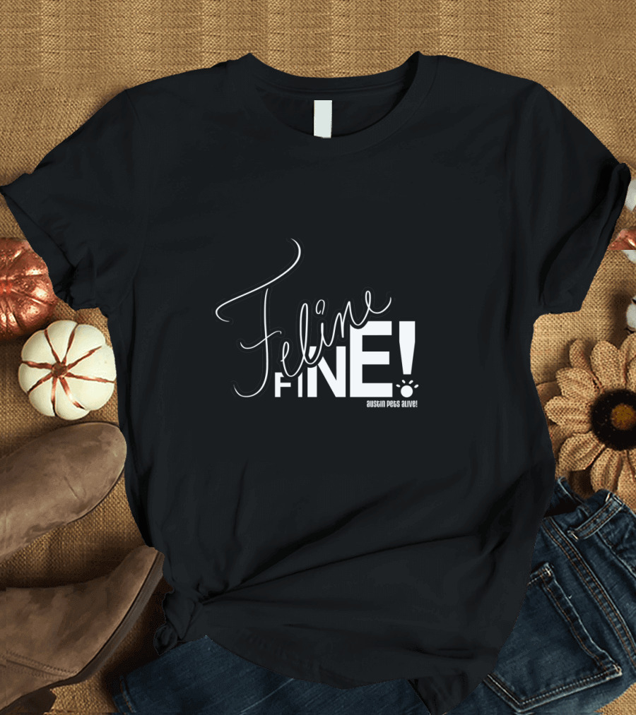 Feline Fine Austin Pets Alive Paw Prints T-Shirt
