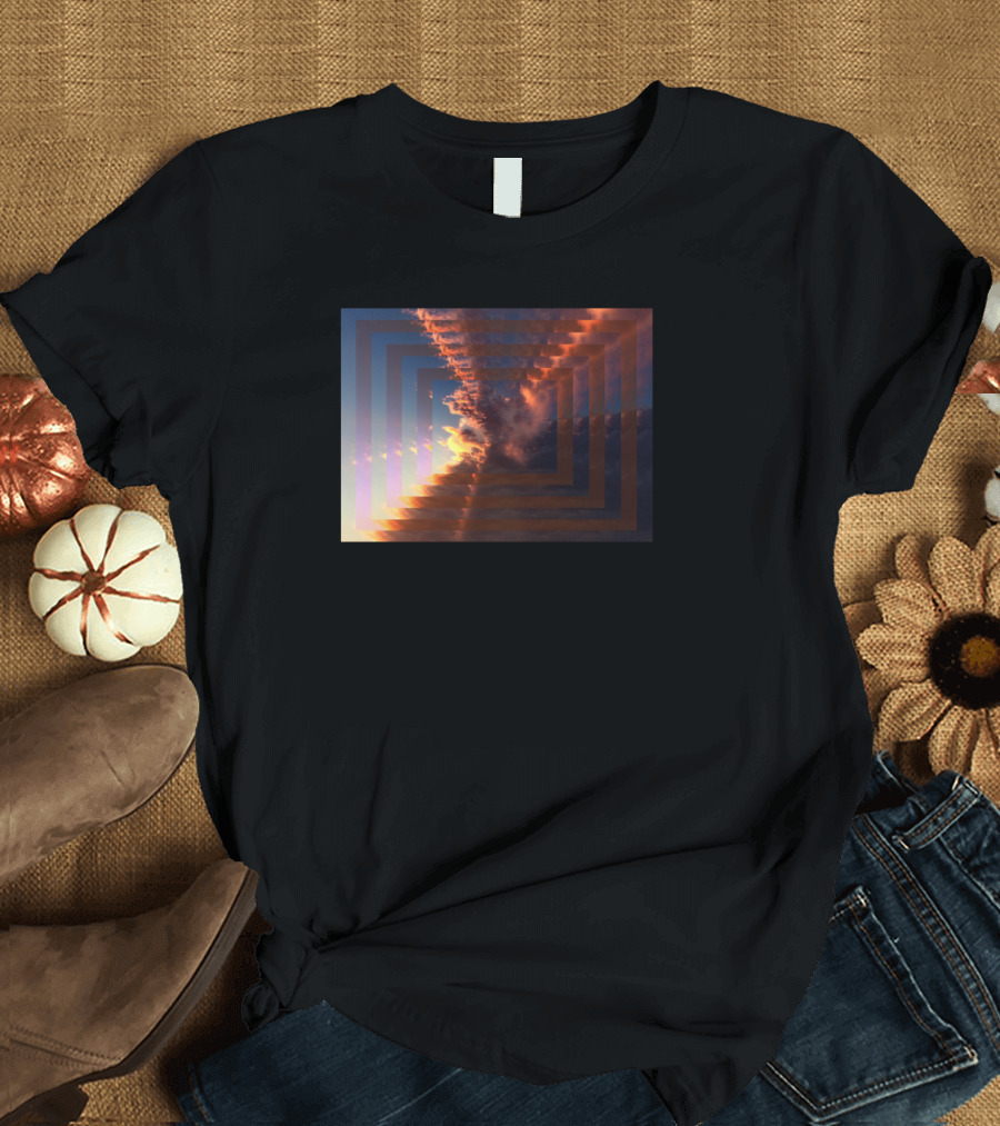Texas Sky Stretch Sunset Illusion Geometric T-Shirt