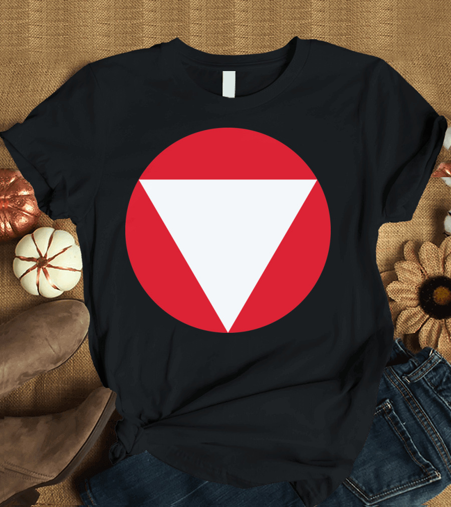 Austria Country Roundel Red Circle White Triangle T-Shirt