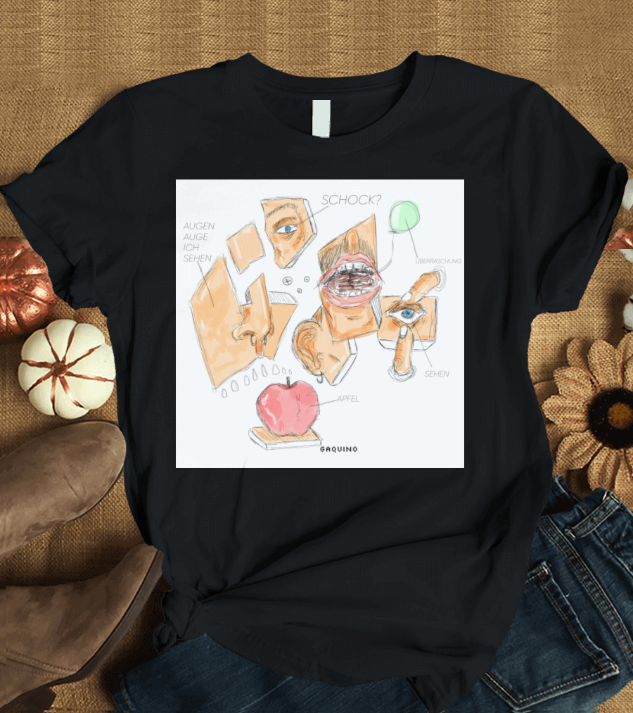 Schock Augen Auge Ich Sehen Überraschung Apfel Graquino T-Shirt