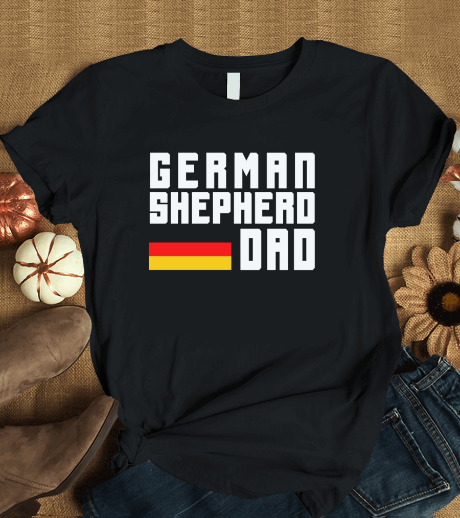 German Shepherd Dad with German Flag T-Shirt