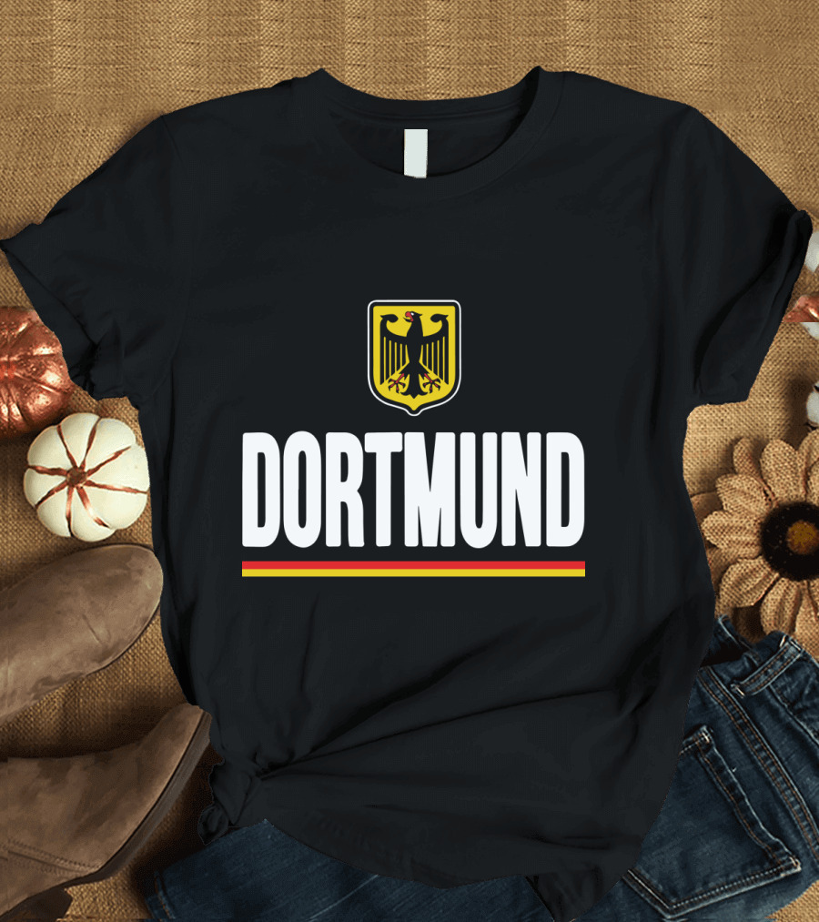 Dortmund Germany Eagle Emblem with German Flag Colors T-Shirt