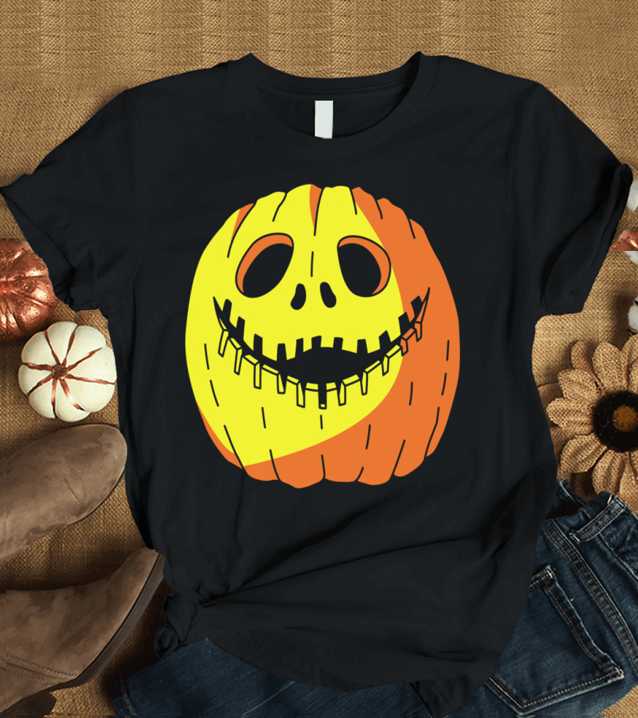 Jack-O-Lantern with Unique Grinning Face T-Shirt