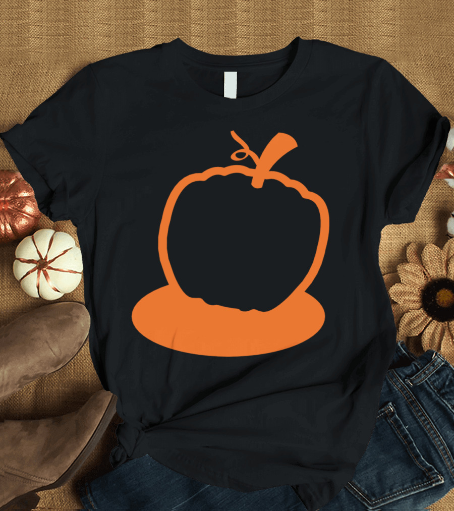 Simple Orange Pumpkin Outline T-Shirt