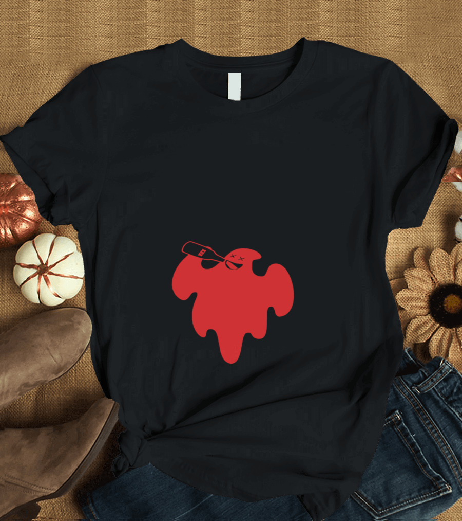 I'M HERE FOR THE BOOS RED GHOST HALLOWEEN DRINKING T-Shirt