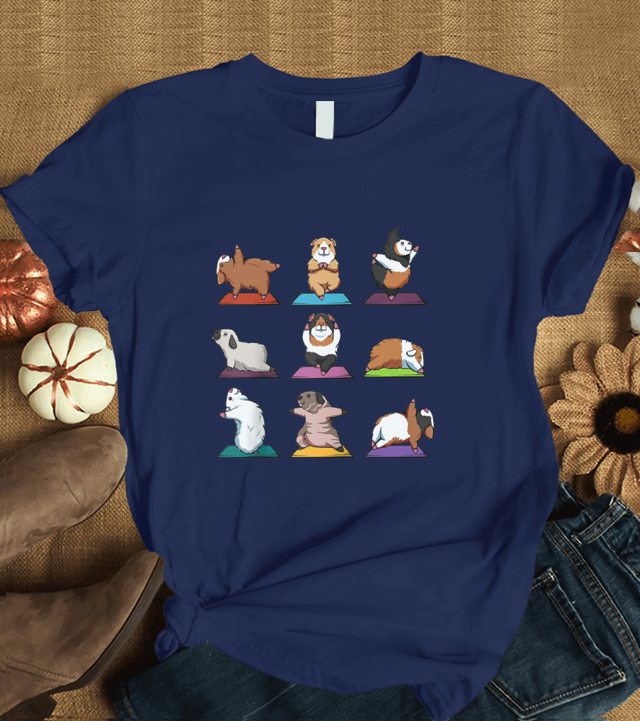 Guinea Pig Yoga Poses Cute Animal Humor T-Shirt