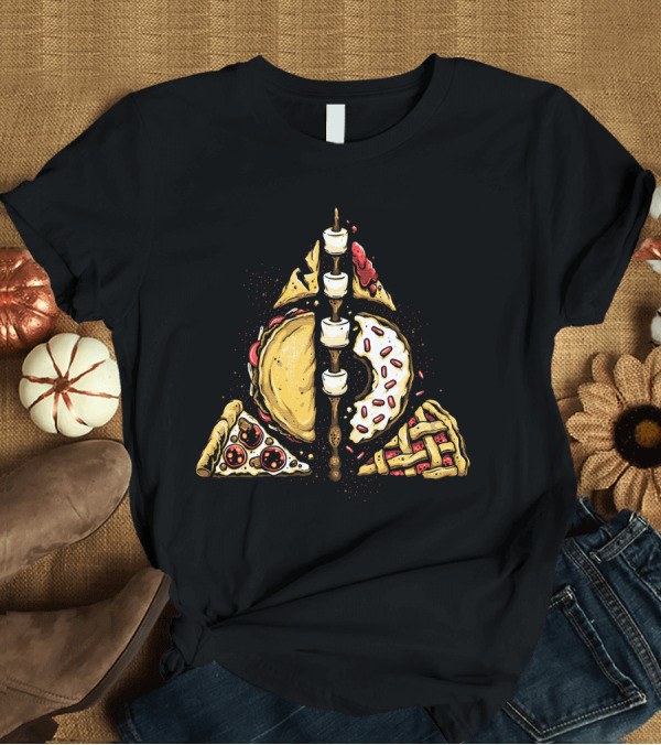 T-Shirt: Deathly Hallows Inspired Snacks Pizza Taco Donut Pie T-Shirt Deathly Hallows Inspired Snacks Pizza Taco Donut Pie T-Shirt