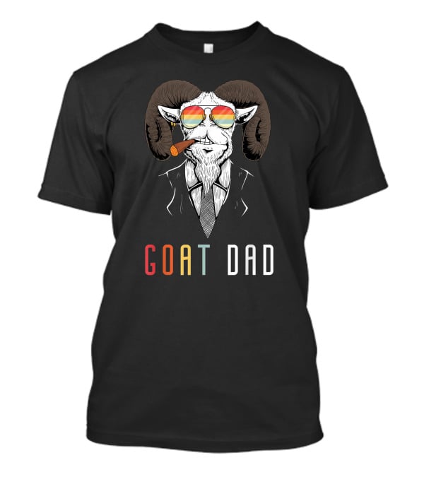 GOAT DAD Cool Sunglasses And Pipe Smoking Ram T-Shirt