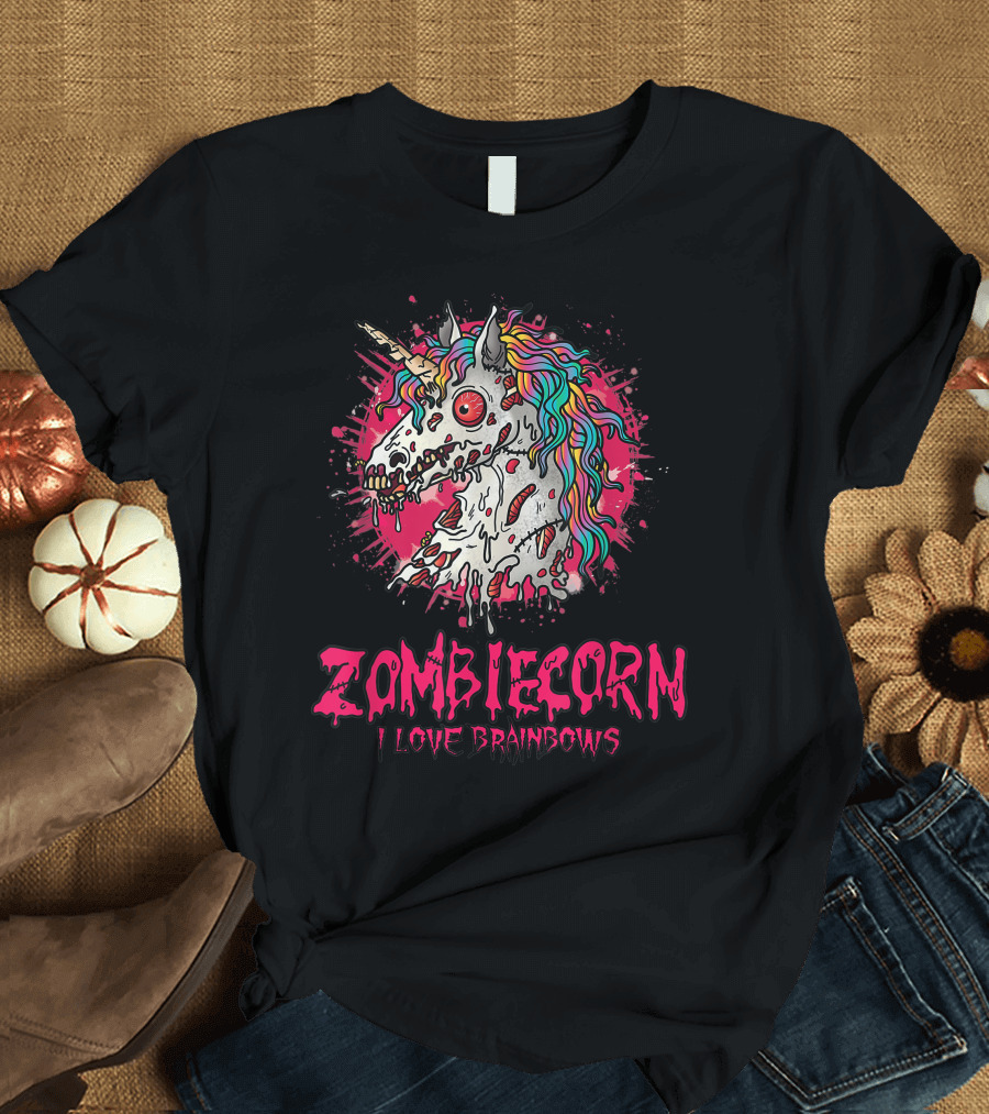 Zombicorn I Love Brainbows Halloween Zombie Unicorn T-Shirt