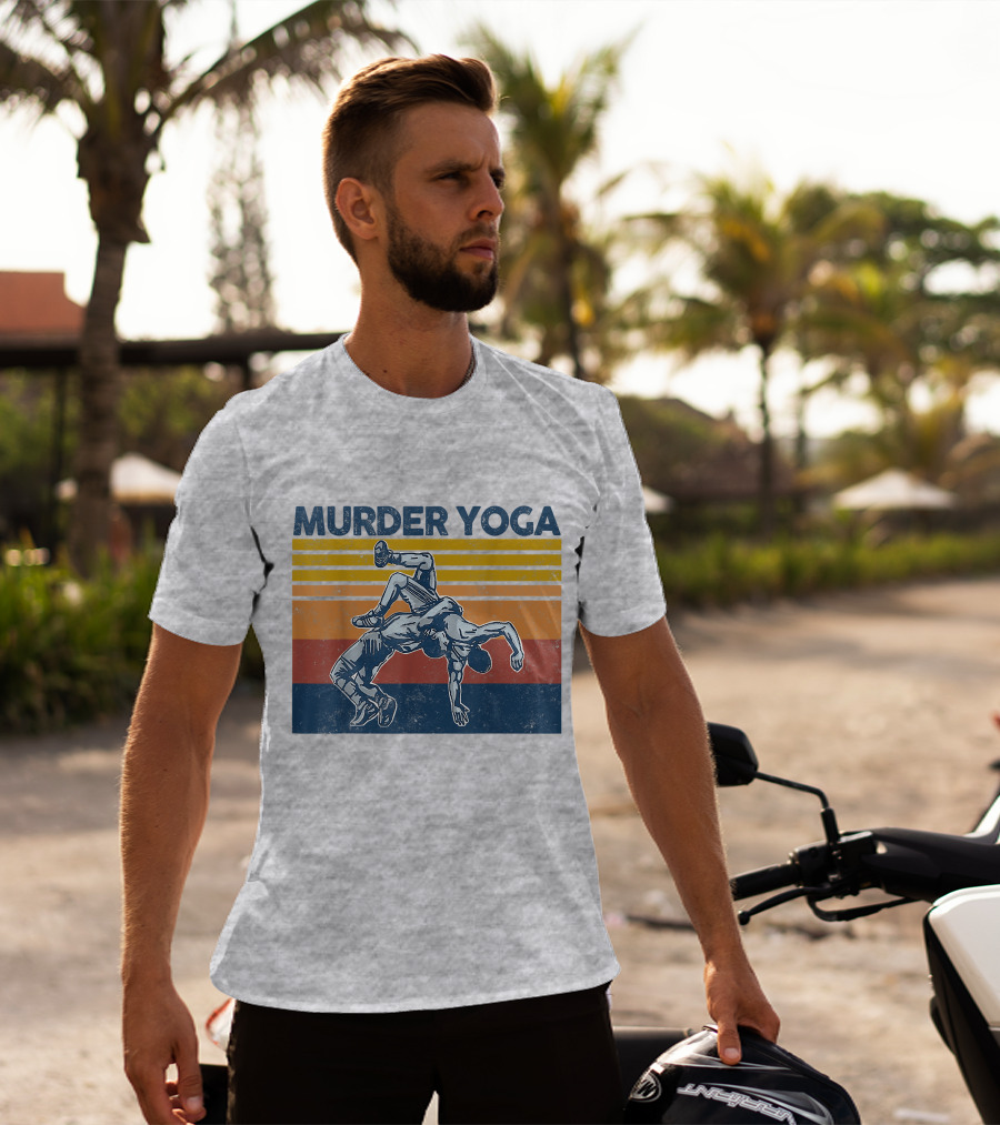Murder Yoga Funny Vintage Brazilian Jiu Jitsu Wrestling T-Shirt