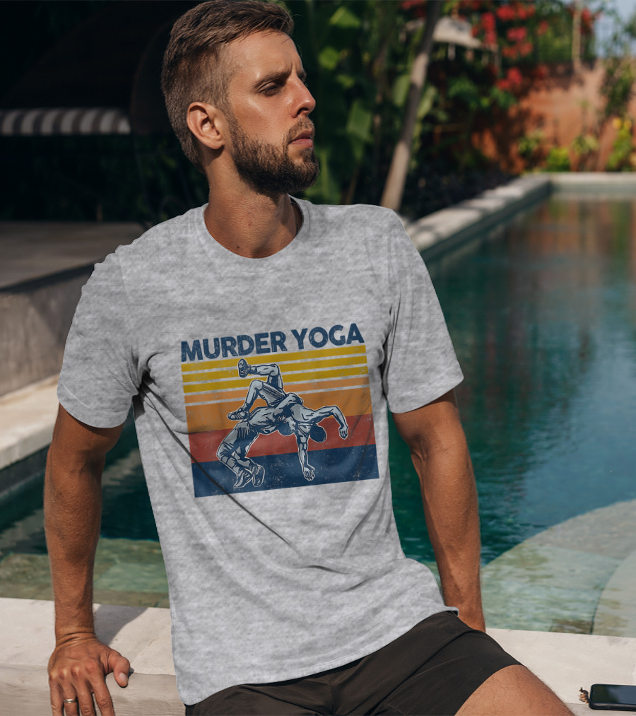 Murder Yoga Funny Vintage Brazilian Jiu Jitsu Wrestling T-Shirt