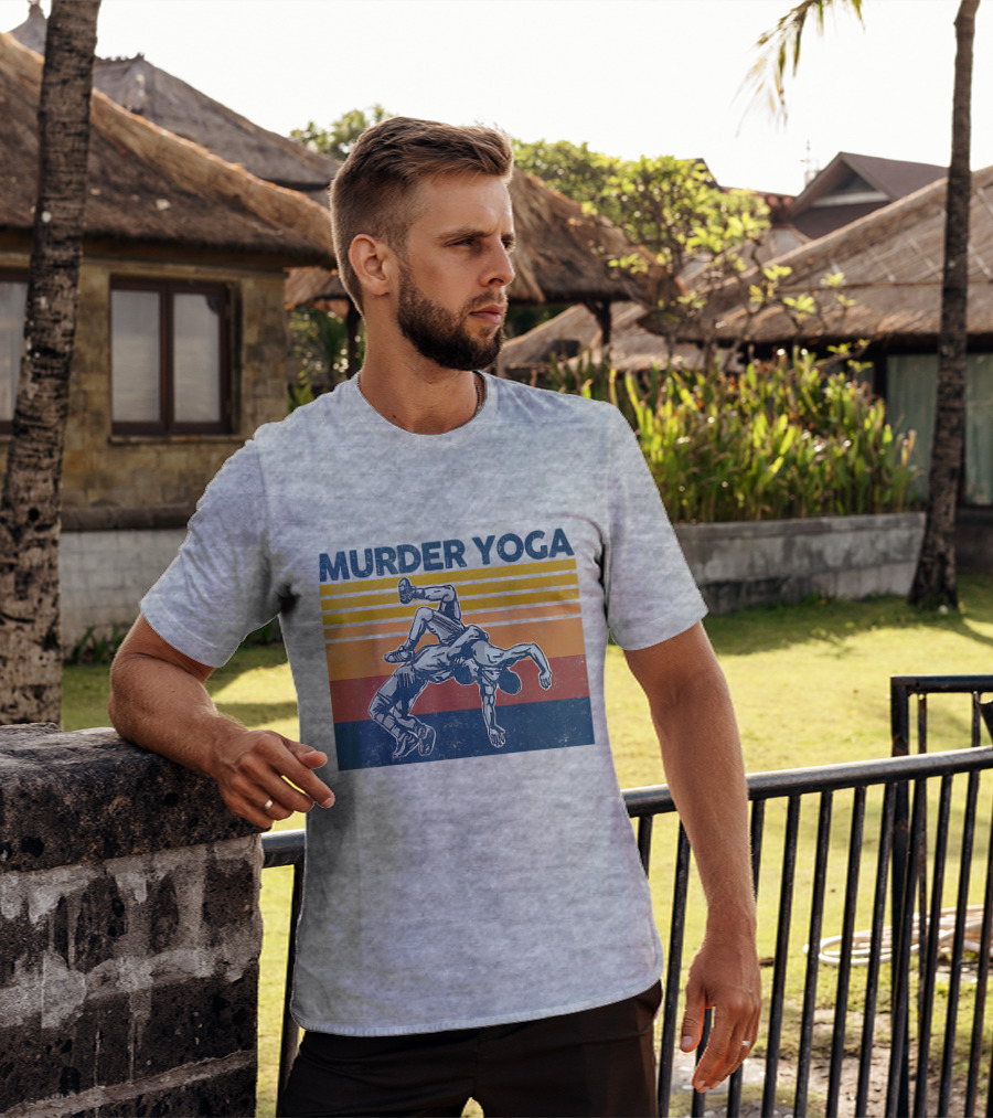 Murder Yoga Funny Vintage Brazilian Jiu Jitsu Wrestling T-Shirt