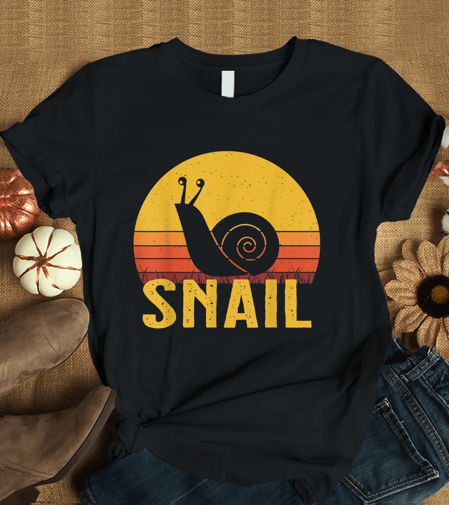 Snail Retro Sunset T-Shirt
