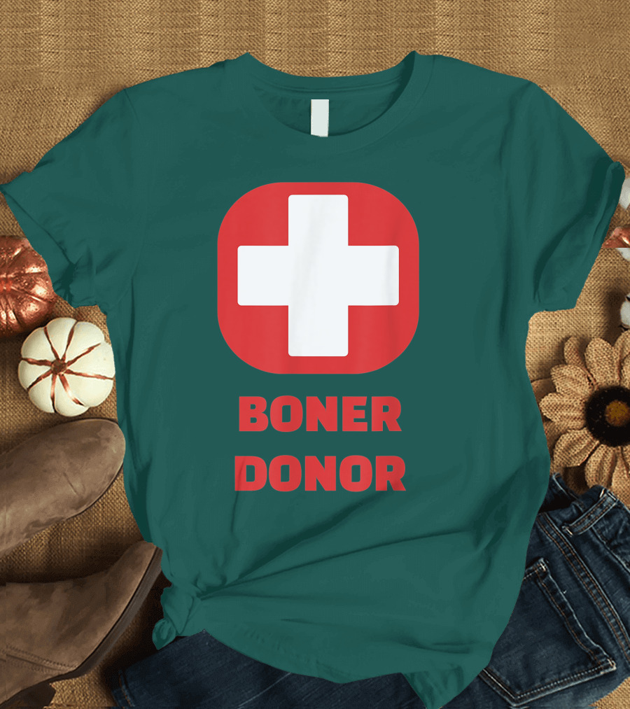 Boner Donor Funny Red Cross T-Shirt