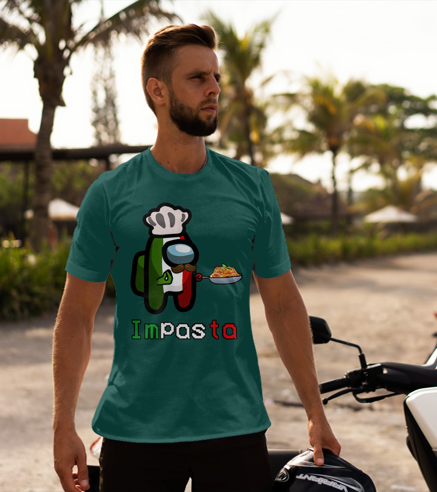 Impostor Pasta Impasta Among Us Chef Italian Tricolor Spaghetti T-Shirt