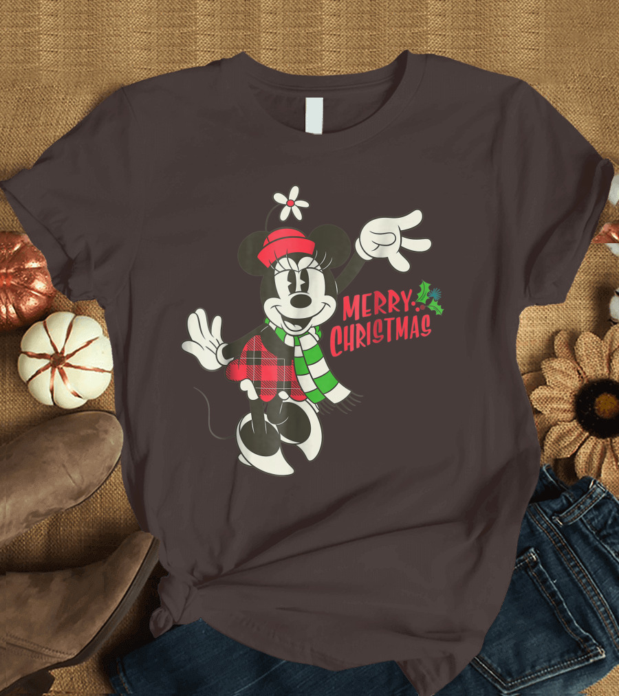 Merry Christmas Disney Vintage Minnie Mouse T-Shirt