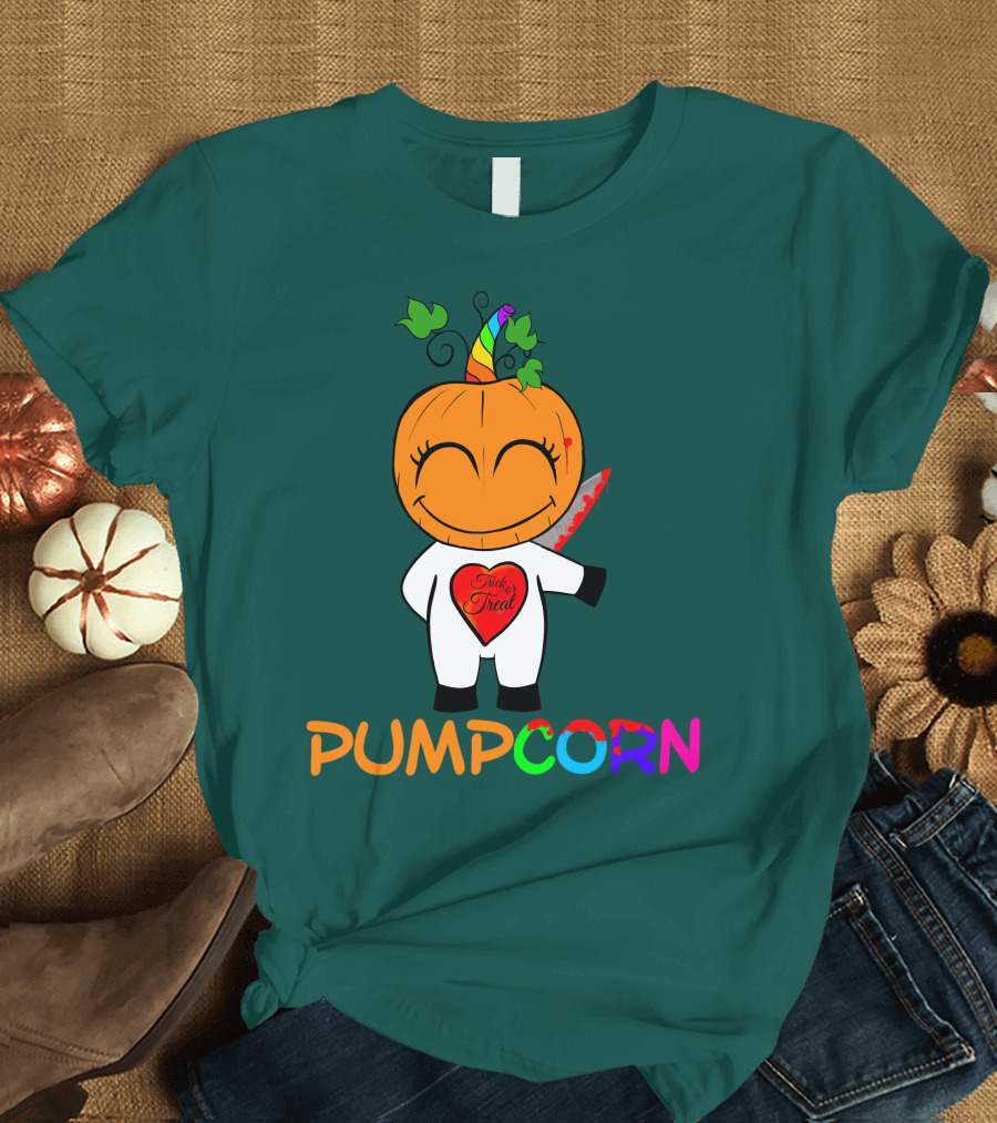 Pumpcorn Trick or Treat Pumpkin Unicorn T-Shirt