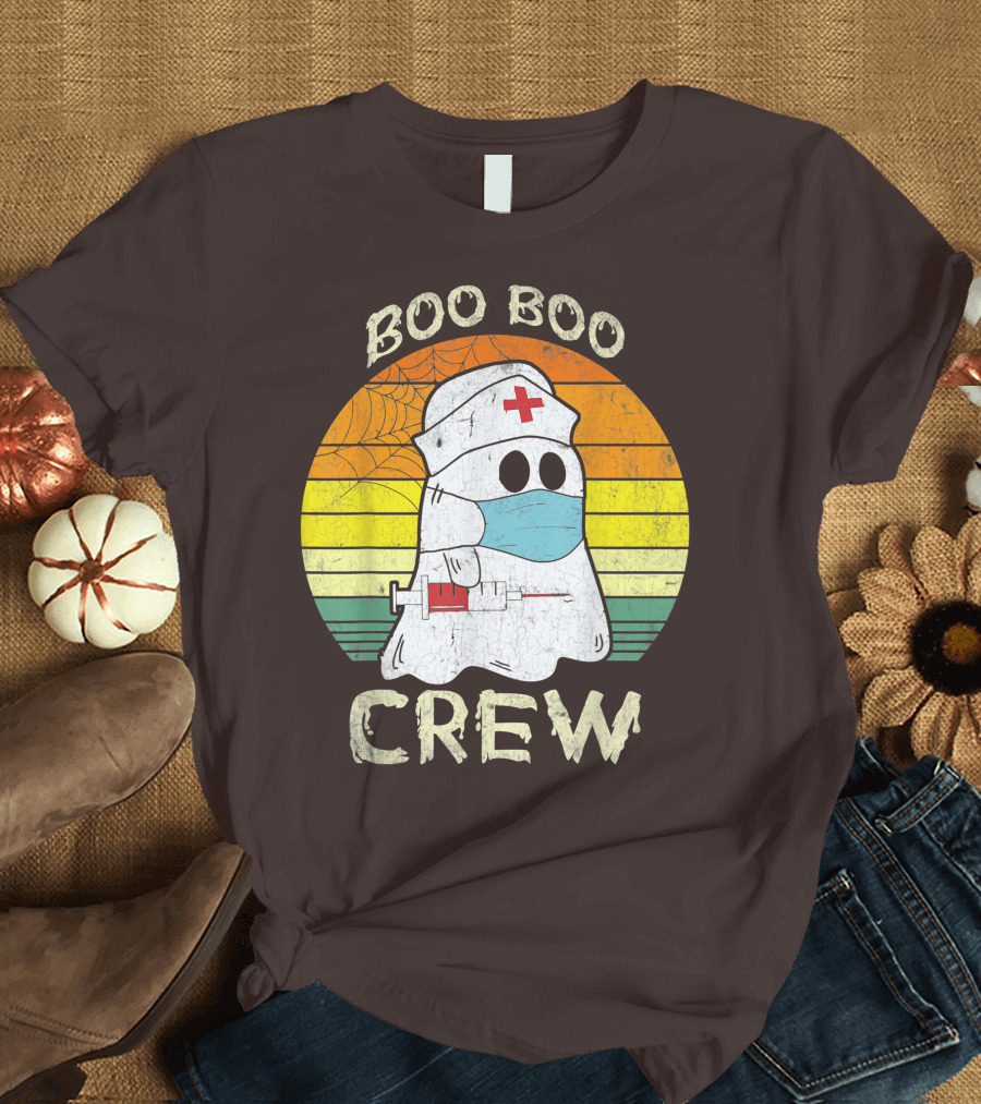 Boo Boo Crew Ghost Nurse with Mask and Syringe T-Shirt
