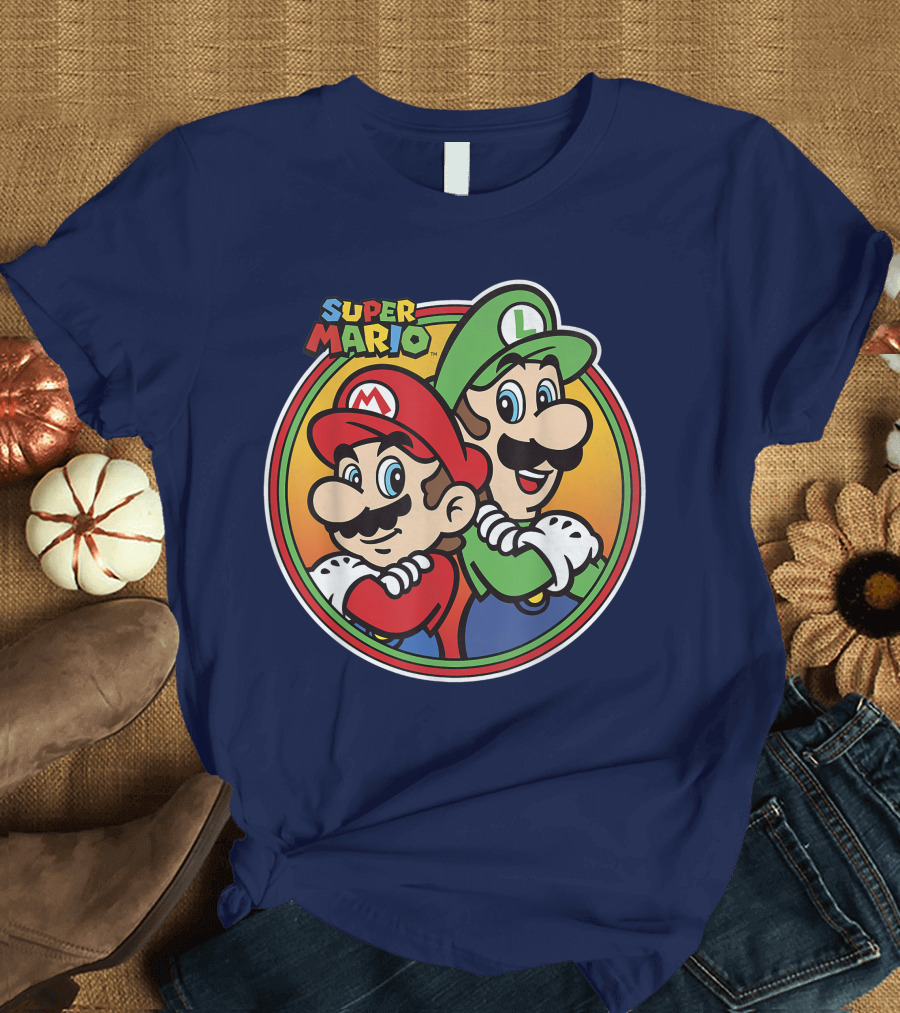 Super Mario and Luigi Brothers Dynamic Circle Duo T-Shirt
