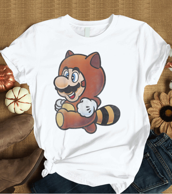 T-Shirt: Super Mario Bros Tanooki Mario Power-Up Suit Character T-Shirt Super Mario Bros Tanooki Mario Power-Up Suit Character T-Shirt