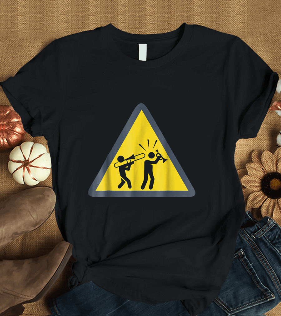 Trombone Funny Trombonist Warning Sign Icons T-Shirt