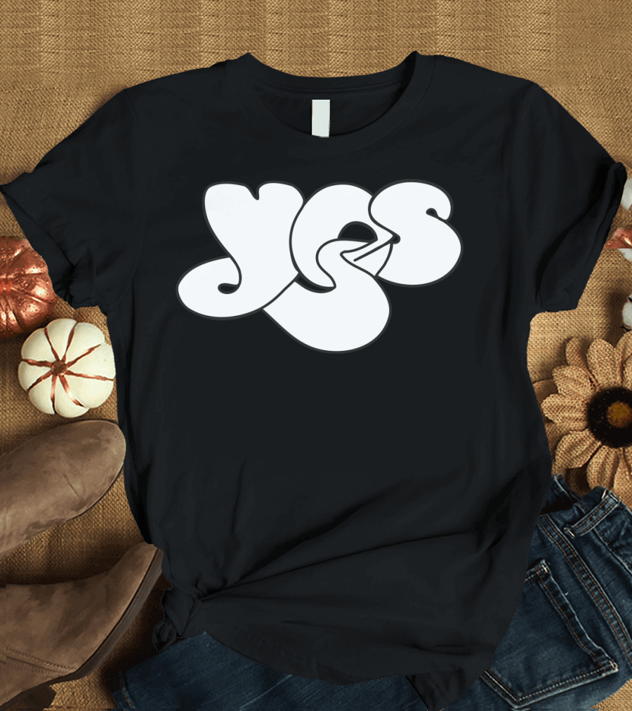 Yes Band Iconic Logo White Bubble Letters T-Shirt