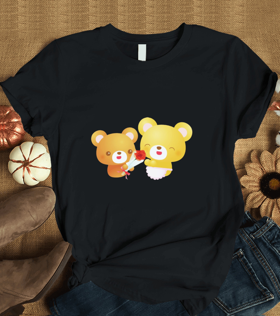 Adorable Bear Presenting a Rose to Mother Bear T-Shirt