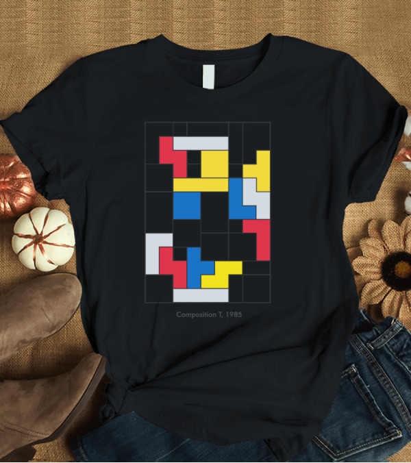 T-Shirt: Composition T 1985 Geometric Modernist Color Blocks T-Shirt Composition T 1985 Geometric Modernist Color Blocks T-Shirt