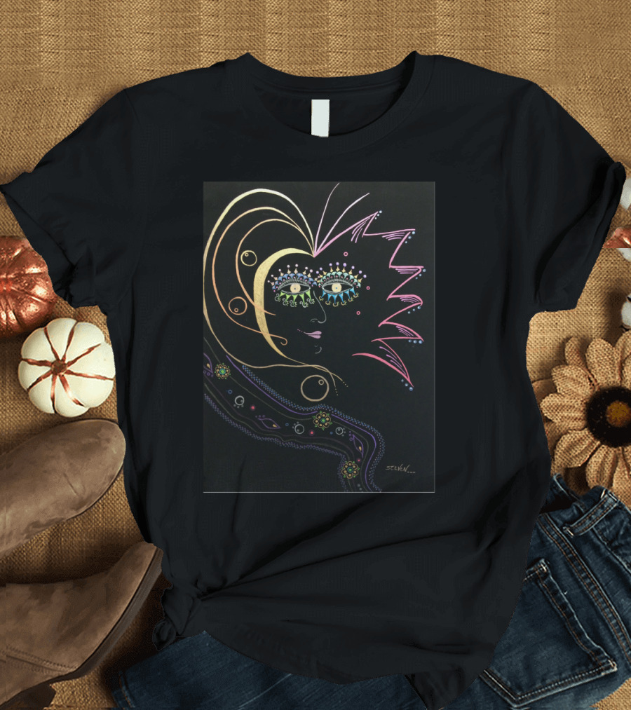 Night and Day Mardi Gras Mask Art Nouveau T-Shirt