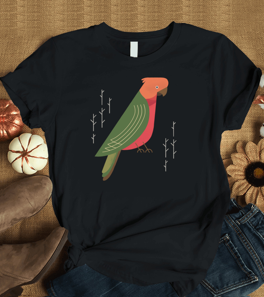 Hello Australian King Parrot with Minimalist Forest Branches T-Shirt