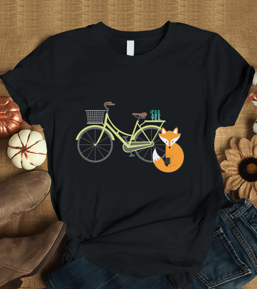 Fox and Tea Vintage Bicycle with Orange Fox T-Shirt