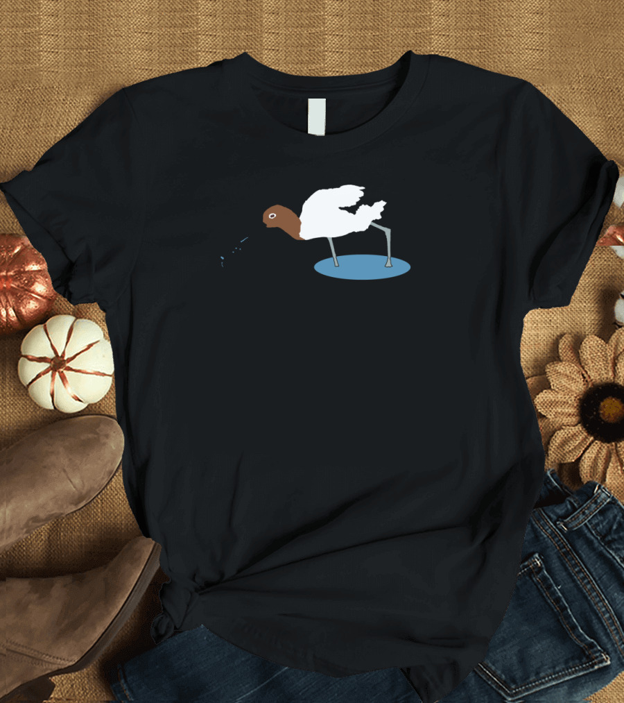 Red Necked Avocet Stylized Bird T-Shirt