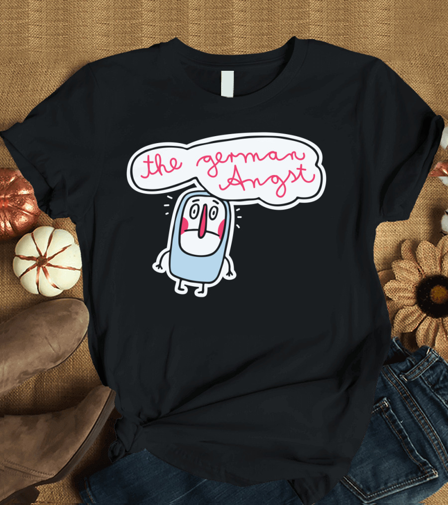 The German Angst Cartoon Character with Speech Bubble T-Shirt