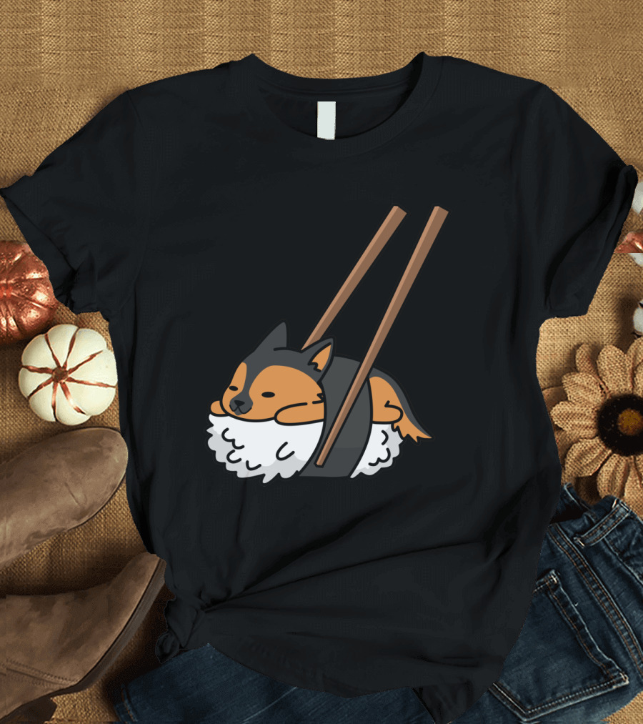 German Shepherd Sushi Delight Playfully Wrapped with Chopsticks T-Shirt