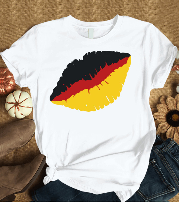 T-Shirt: German Flag Kiss Lips Germany Colors T-Shirt German Flag Kiss Lips Germany Colors T-Shirt