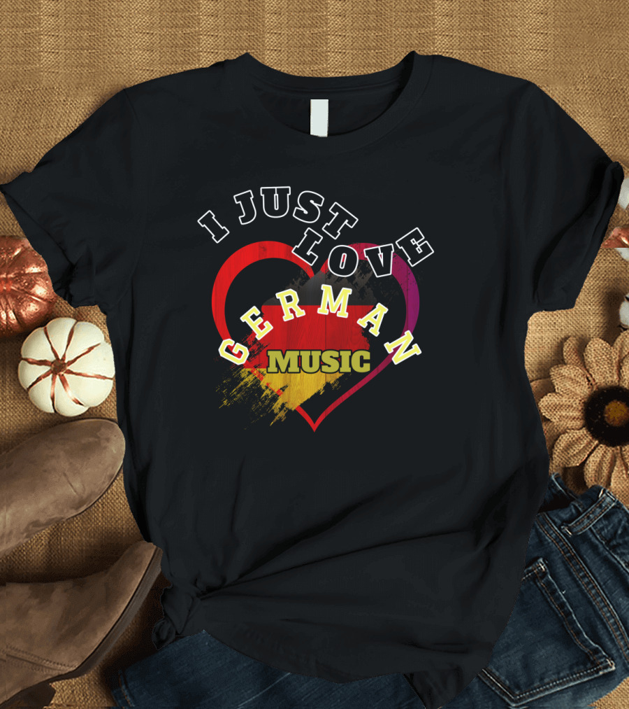 I Just Love German Music Heart Flag T-Shirt