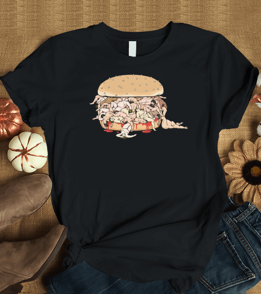 Junk Food High Surreal Human Hamburger T-Shirt