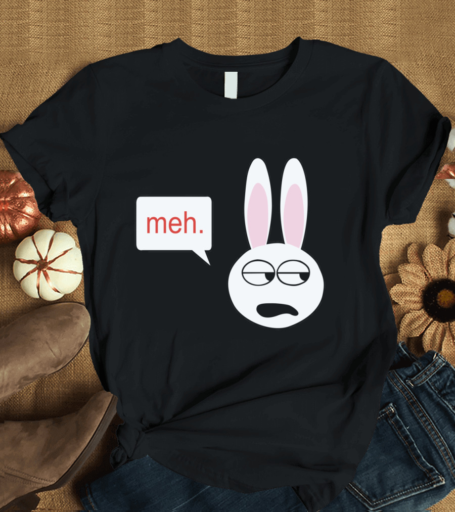 Meh Bunny Expression with Speech Bubble T-Shirt