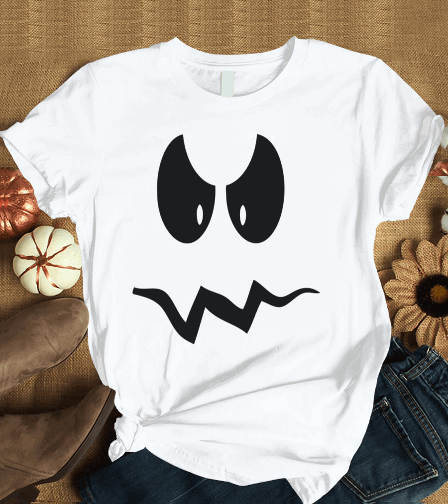 Angry Pumpkin Face Halloween Spooky Eyes and Mouth T-Shirt