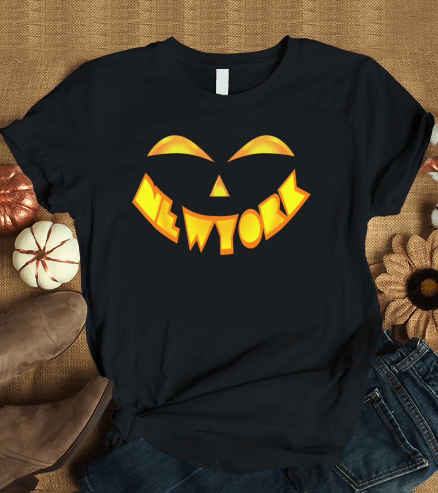 New York Pumpkin Face Jack O' Lantern Expression T-Shirt