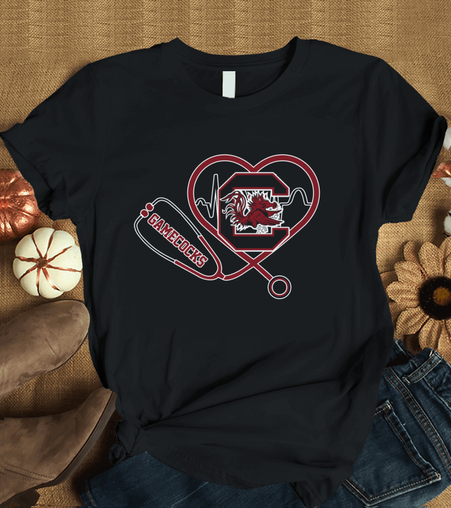 South Carolina Gamecocks Heartbeat Stethoscope T-Shirt
