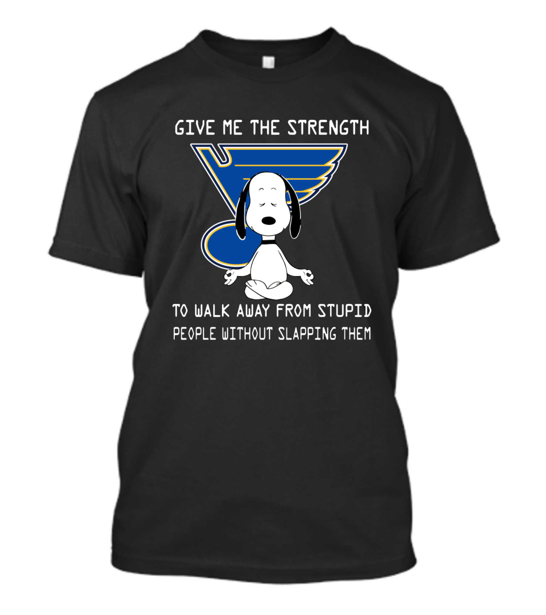 Give Me The Strength St. Louis Blues Snoopy Meditation Humor T-Shirt