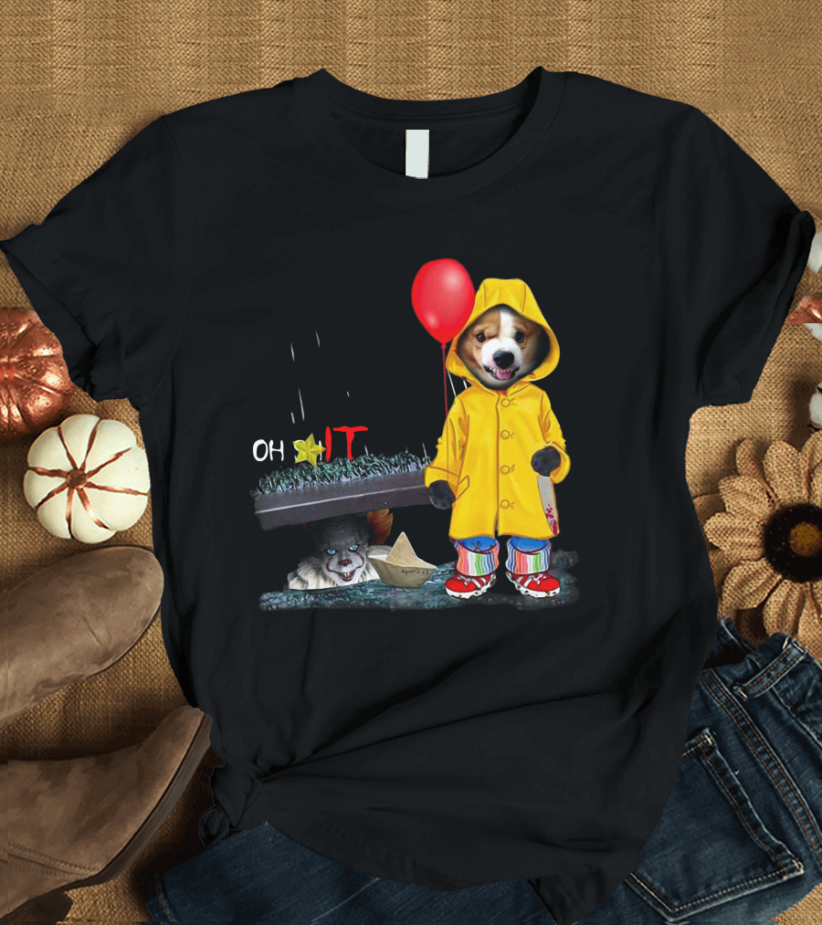 Oh Corgi IT Raincoat Balloon T-Shirt