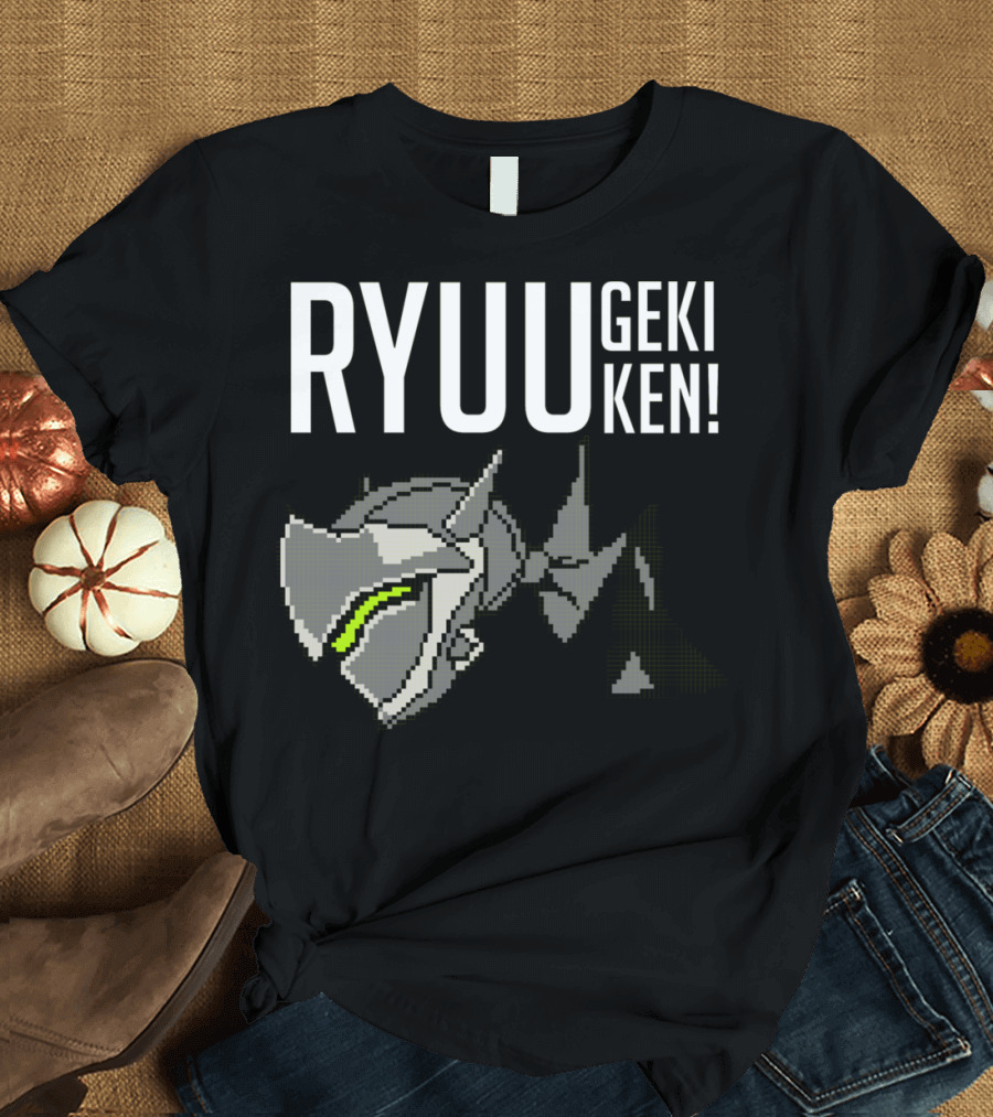RYUUGEKIKEN Genji Pixel Ultimate Overwatch Character T-Shirt