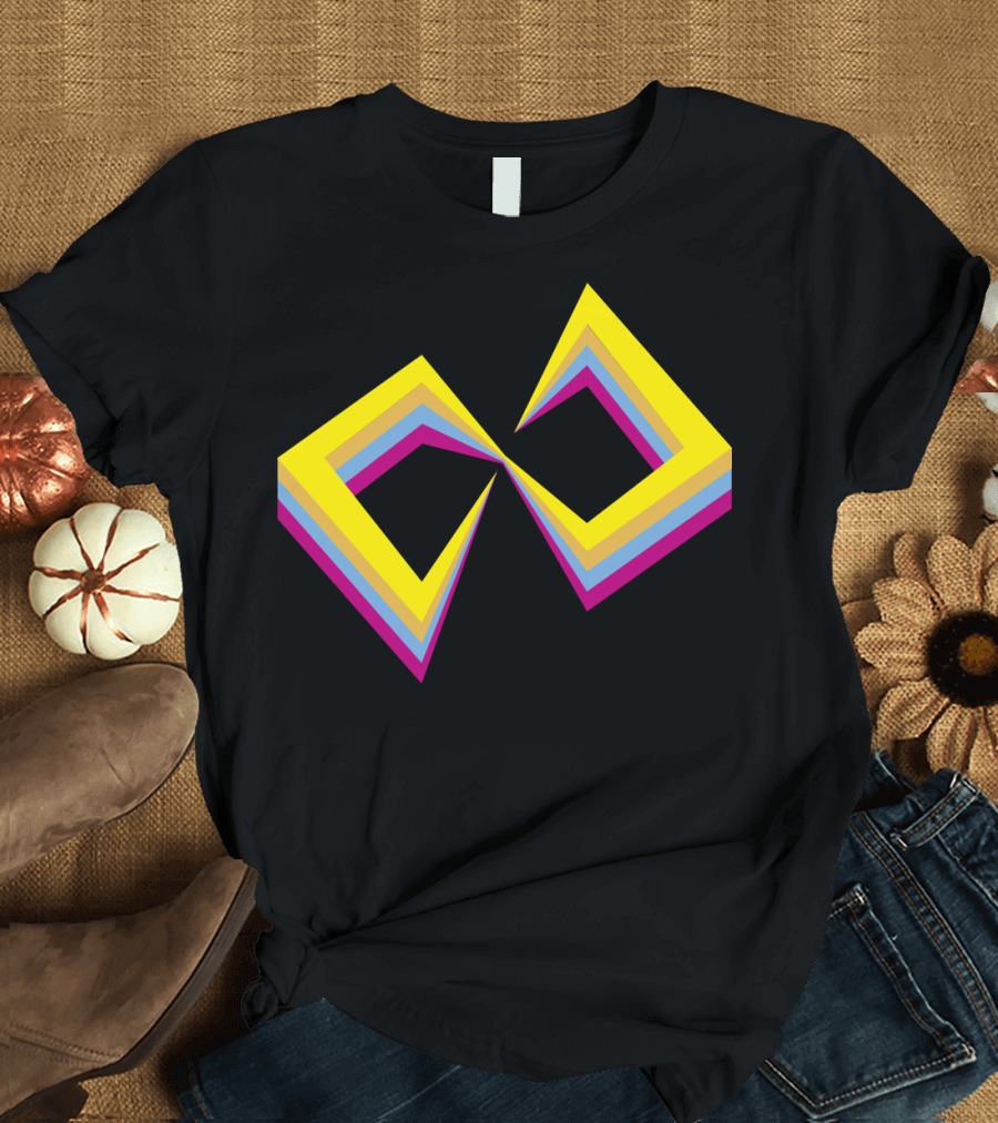 Infinity Color Vibrant Geometric 3D Optical Illusion T-Shirt
