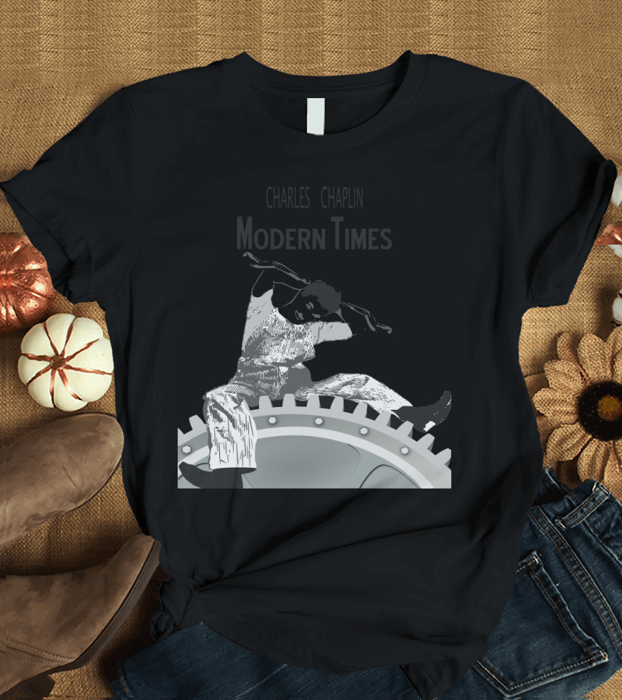 Modern Times Worker on Giant Gear T-Shirt