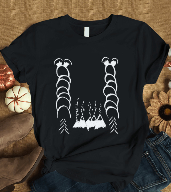 T-Shirt: Glow Worms Inverted with White Chalk Outline Volcano Shapes T-Shirt Glow Worms Inverted with White Chalk Outline Volcano Shapes T-Shirt